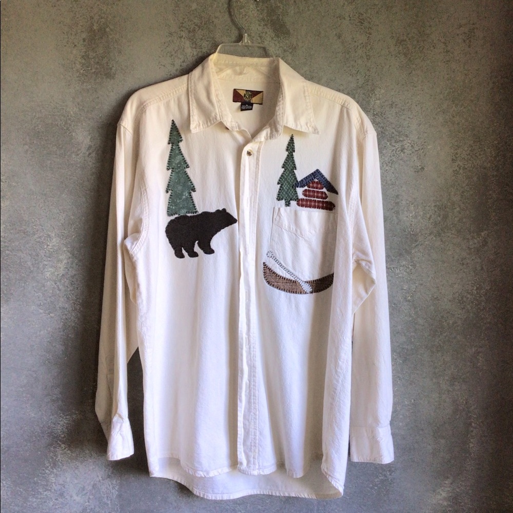 100% Cotton Camp Creek Country Style Button Down Shirt Sz. M (runs large).